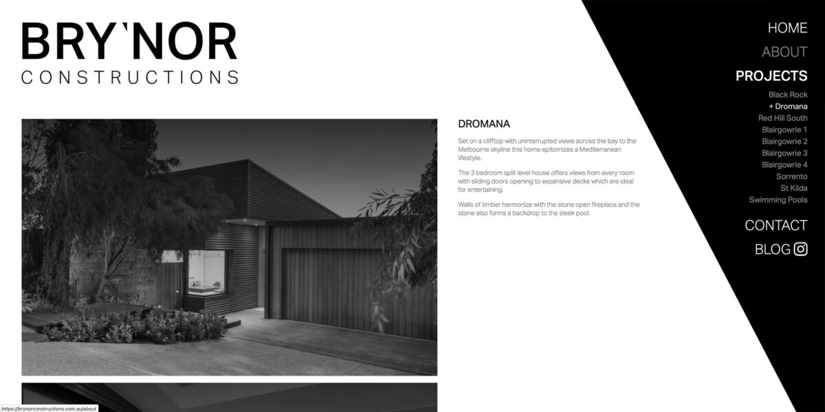 Brynor Constructions - website design & development