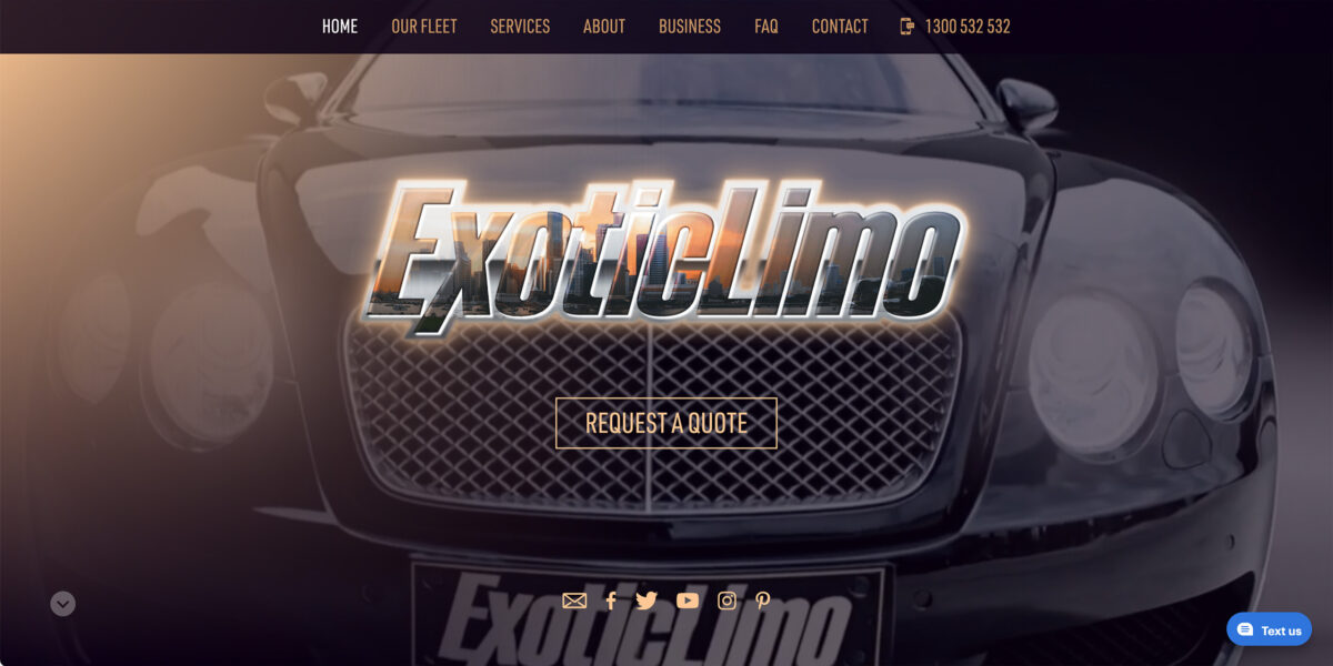 Exotic Limo - website design & development