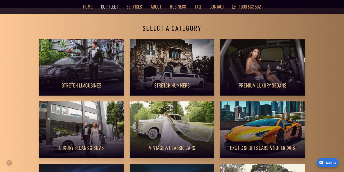 Exotic Limo - website design & development